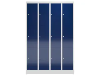 Lockerkast 1800x1185x500mm 4x3 vakken cilinderslot, sokkel, RAL5010 - 2