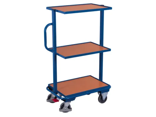 Bijzetwagen 200kg Eurobakken Met 3 Etages Hout Vast 820x455mm Ral5010
