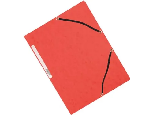 Elastomap A4 Met 3 Kleppen Karton Rood Voor 200 Vel Pak 10 Stuks