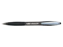 Balpen Bic Atlantis soft metalen clip clic medium zwart