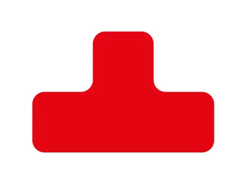 plaksymbool,T-vorm,markering HxB 100x150mm,PVC,rood