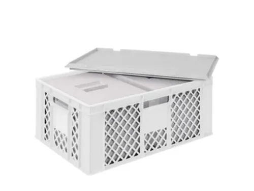 Euronorm-stapelbak,m. 2isoleerboxen,HxLxB 240x600x400mm,43/10,4l,HDPE
