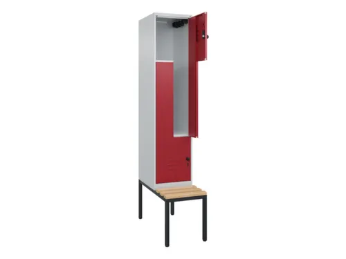 Z-garderobekast,HxBxD 2120x400x815mm,2vak,vak B 400mm,draaigrendel