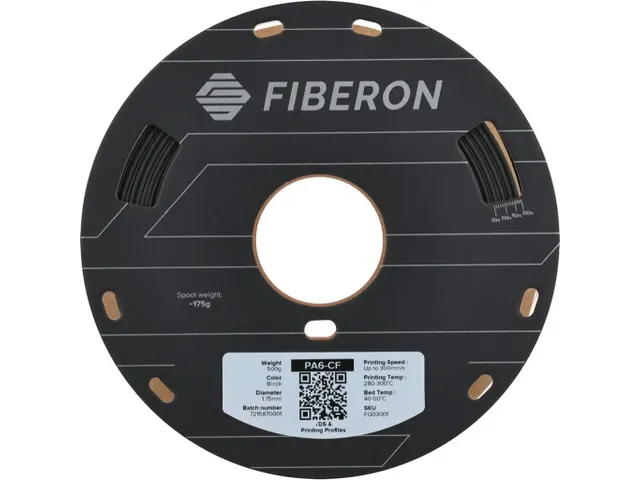 Polymaker 3D filament Fiberon PA6-CF20 1,75 mm Zwart 500gr