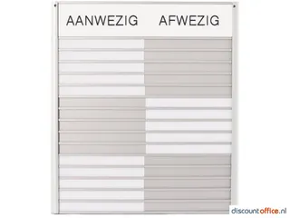 In-uit Bord 15 Namen Aluminium Aan/afwezigheidsbord Wit - 1