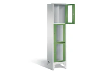 lockerkast 1850x420x500mm 1x3 vakken Cilinderslot Poten, RAL6011 - 1