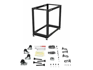 18U 19 inch open frame server rack Zwart - 1