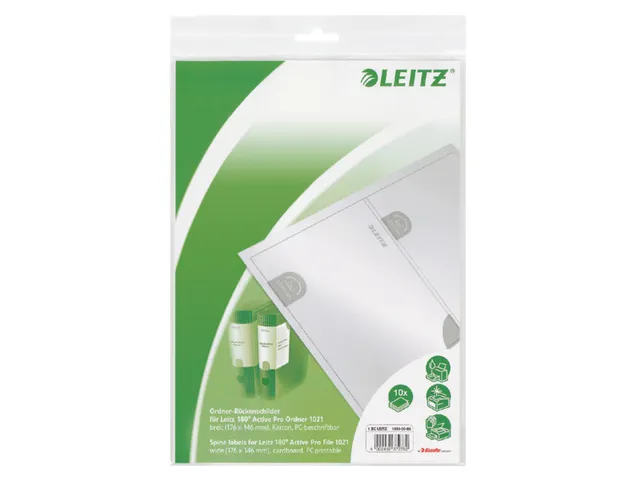 Rugetiket Leitz breed/kort 62x192mm zelfklevend wit printbaar