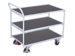 tafelwagen,draagverm. 250kg,3etage(s),laadvl. LxB 985x590mm,houtetage