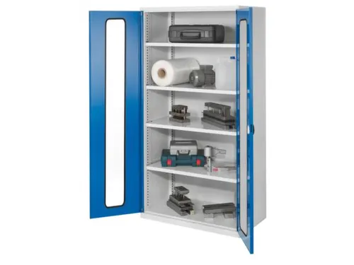 Materiaalkast Vensterdeuren 1950x1000x600mm 4legborden Ral5010