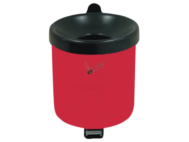 Veiligheidswandasbak 0.6 liter 100x90mm Kiepbaar Plaatstaal Rood