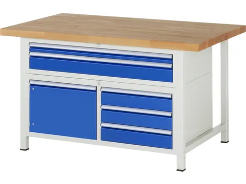 werkbank,HxBxD 840-1040x1500x900mm,beukblad,draagverm. 1250kg,4voeten