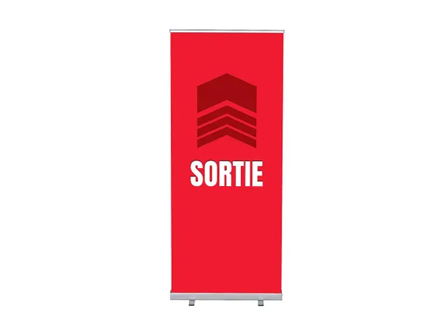 Roll-Banner 85x200 complete set met print "Sortie" Rood