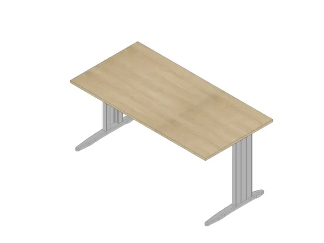 bureau,HxBxD 730x1600x800mm,blad eiken,C-voet aluminium