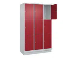 lockerkast,HxBxD 1950x1200x500mm,3x3vakken,vak B 400mm,cil.-slot