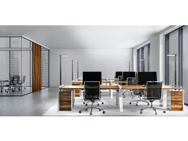 Luctra LED Vloerlamp Vitawork Up 12.000 lm Zilver - Zwart