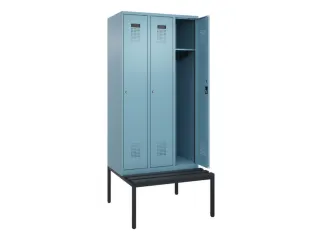locker met bank,HxBxD 2120x900x815mm,3vak,vak B 300mm,cilinderslot - 1