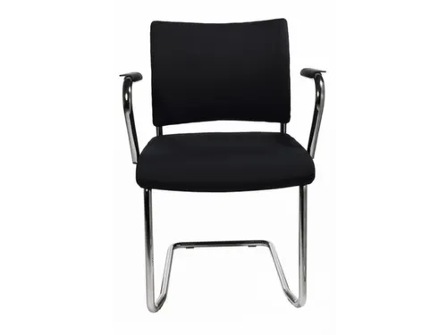 Bezoekersstoel Armleuningen Zwart Stof 450x480x450mm Sledeframe