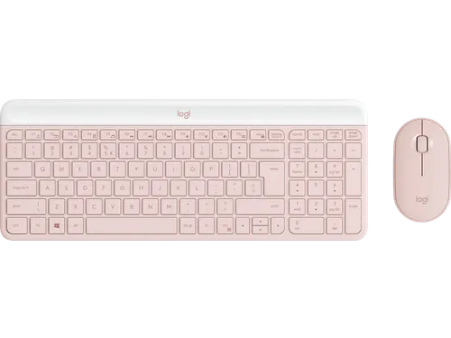 Logitech MK470 Slim Combo Toetsenbord QWERTY US + muis draadloos roze
