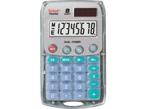 Calculator Rebell STARLET transparant hand 8 digit