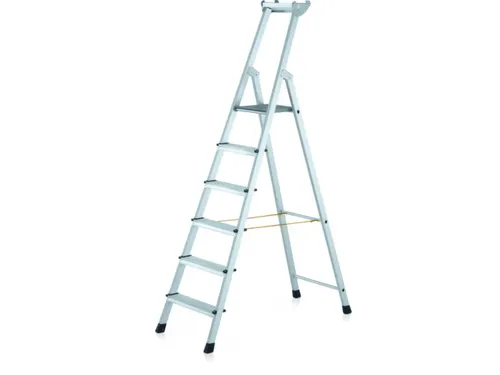 trapladder,eenzijdig,6trede(n),Stand H 1,49m,balk L 2,37m,aluminium