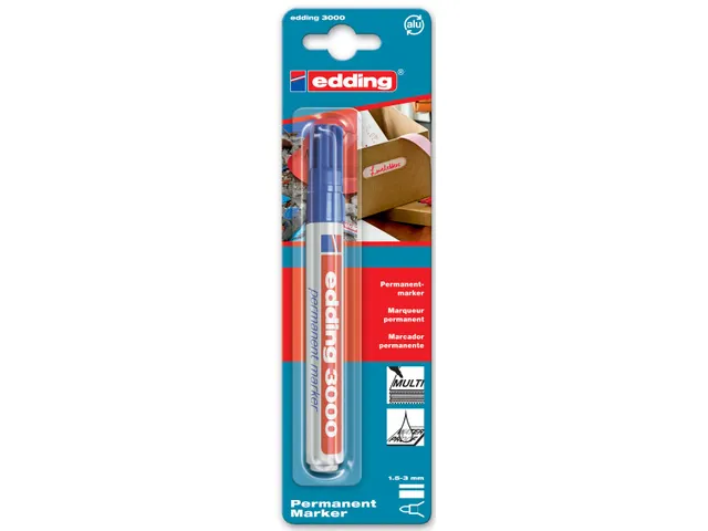 Permanent Marker 3000 Blauw, Op Blister