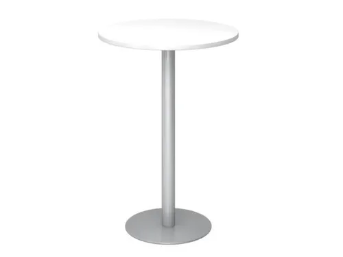 statafel,HxØ 1116x800mm,rond,schotelvoet zilverkleurig,ronde buis