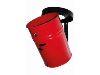 afvalbak,vlamdovend,24l,HxØ 370x295mm,wandmontage,kop zwart - 1