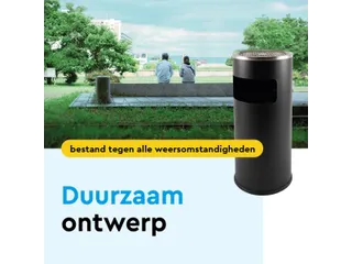 Asbak met Afvalbak AT500 Zwart 11 Liter - 4