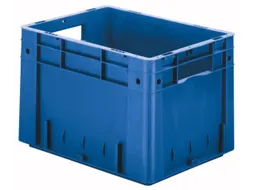 Euronorm Stapelkrat 270x400x300mm 23.3l Wanden/Bodem Gesloten Blauw