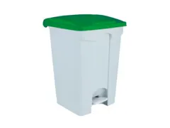 Contitop,afvalbak met pedaal 45L wit/groen/VE:3