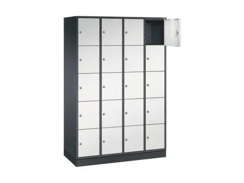 lockerkast,RAL 7021/RAL 7035,HxBxD 1950x1220x500mm,4x5vakken,cil.-slot