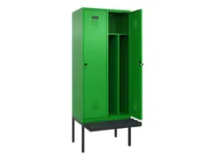 locker met bank,voor scheiding van kleding,HxBxD 2120x800x815mm,2vak
