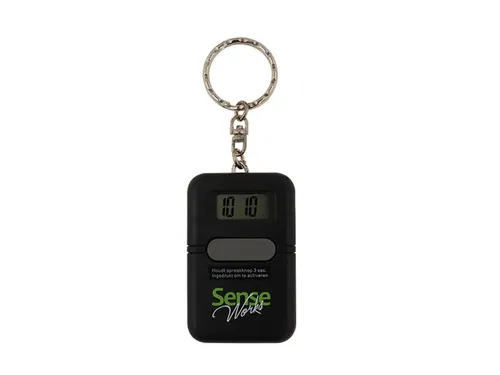 Sleutelhanger tijd Senseworks Nederlandssprekende reiswekker 6x4x1.5cm