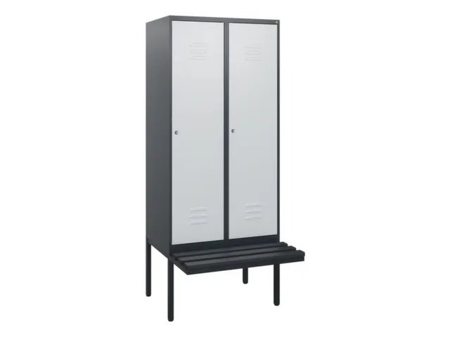 locker met bank,HxBxD 1950x800x815mm,2vak,vak B 400mm,cil.-slot