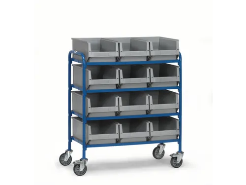 bijzetwagen,draagverm. 250kg,4etage(s),open,laadvl. LxB 940x470mm