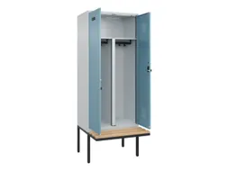 PBM-locker met bank,HxBxD 2120x800x815mm,2vak,vak B 400mm,draaigrendel
