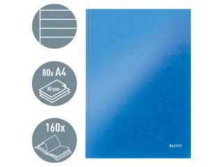 Notitieboek Leitz WOW A4 lijn blauw - 5