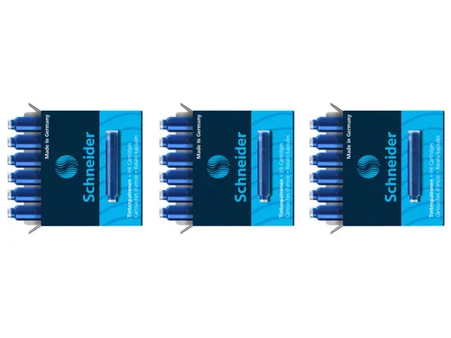 Inktpatronen Schneider 3 doosjes a 6 stuks op blister blauw