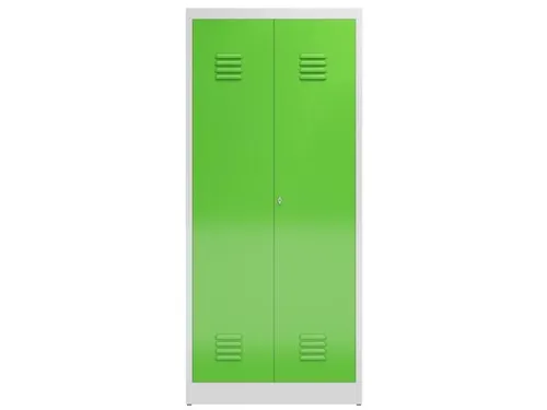 Lockerkast 1800x800x500mm 2 vakken, klinksluiting, RAL6018