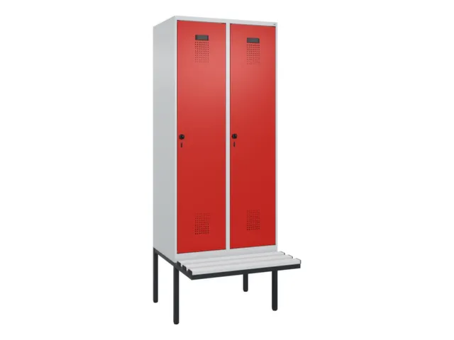 locker met bank,voor scheiding van kleding,HxBxD 2120x800x815mm,2vak