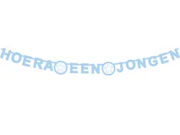 Letterslinger ''Hoera een jongen'' blauw