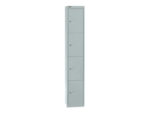 lockerkast,HxBxD 1802x305x305mm,1x4vakken,cil.-slot,romp lichtgrijs