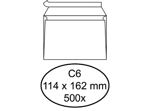 Envelop Quantore Bank C6 114x162mm 80gr Wit Zelfklevend