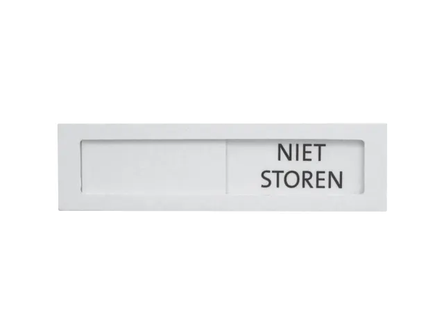 Premium Schuifbord Wit Niet Storen 150x40mm