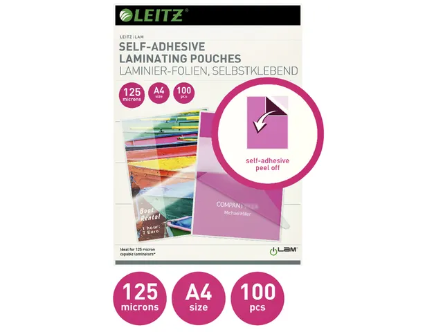 Pochette de plastification Leitz iLAM A4 autocollant 2x 125 microns EV