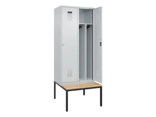 locker met bank,voor scheiding van kleding,HxBxD 2120x800x815mm,2vak