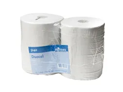 Poetspapier Rol 2-laags Duocel Wit Recycled