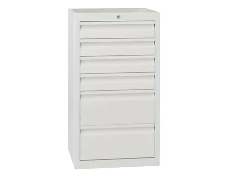 Ladenkast 900x500x500mm 4+2 Laden Uitschuifbaar Rolgeleiding Ral7035