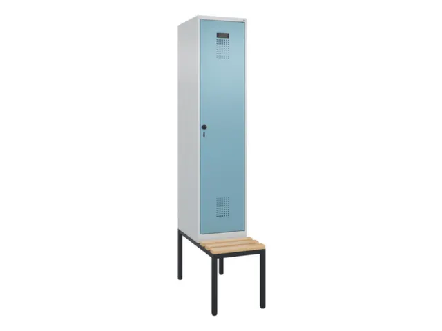 locker met bank,voor scheiding van kleding,HxBxD 2120x400x815mm,1vak